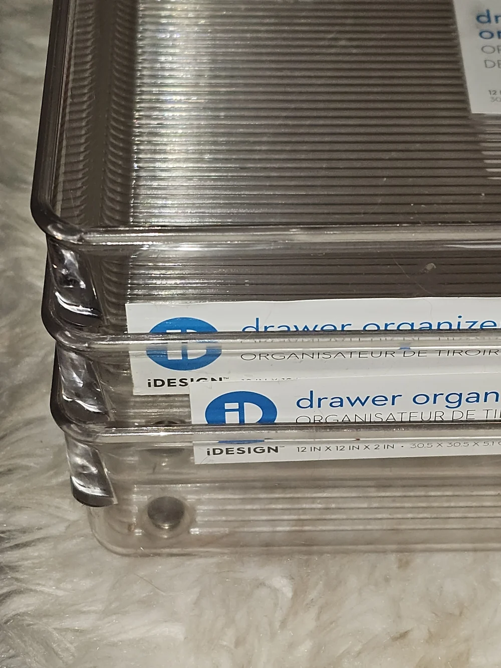 IDesign From The Container Store Clear Plastic Drawer Organizer-Set Of 3